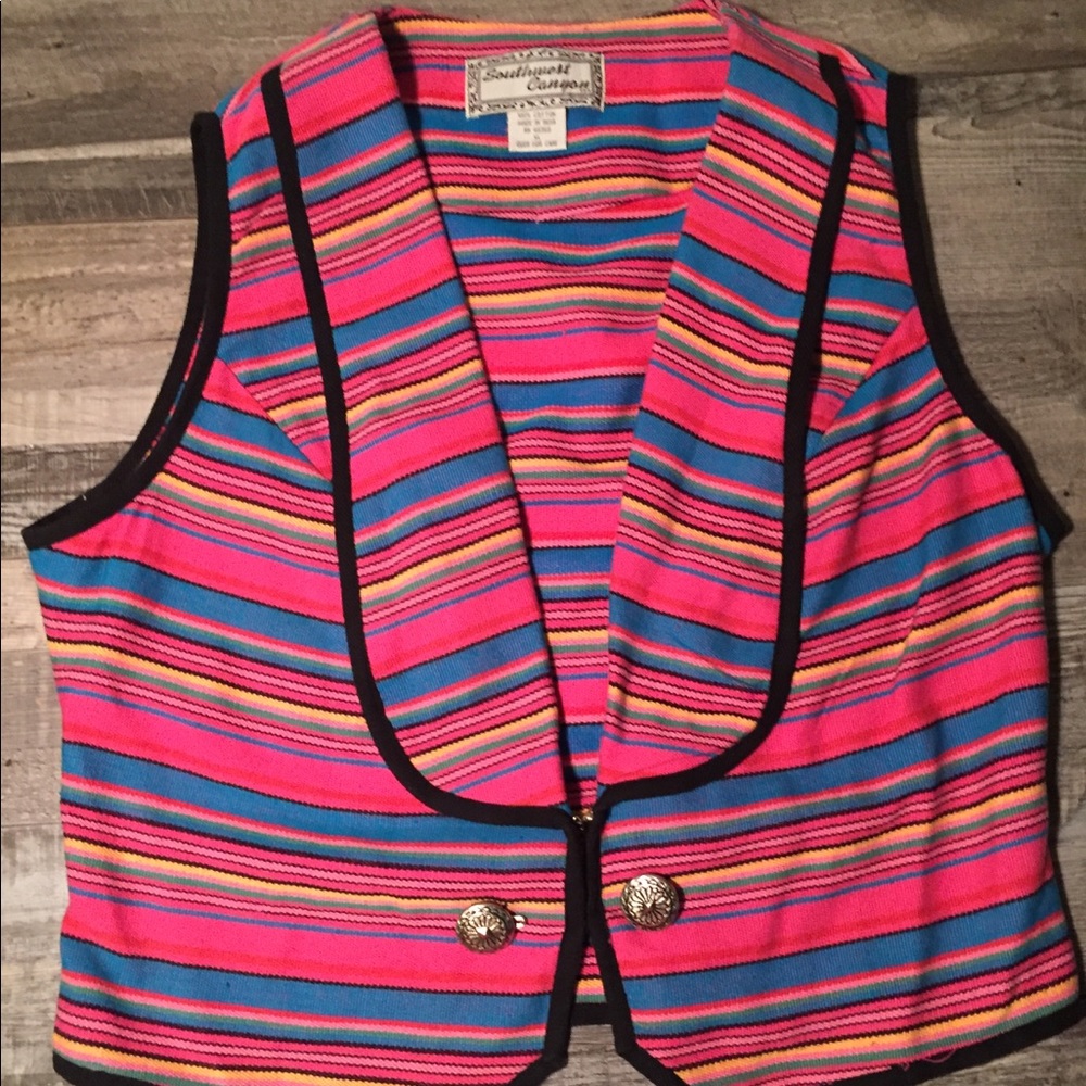 Vintage Southwest Canyon Vest - Bright colors